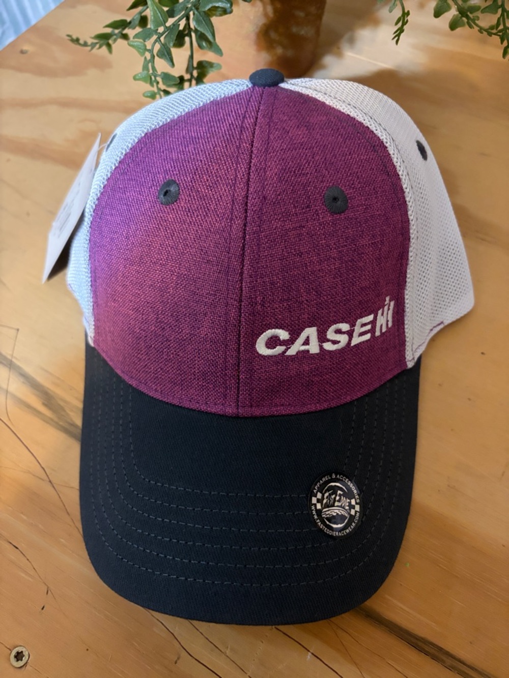 Women's Purple and Black Mesh-Back Logo Cap